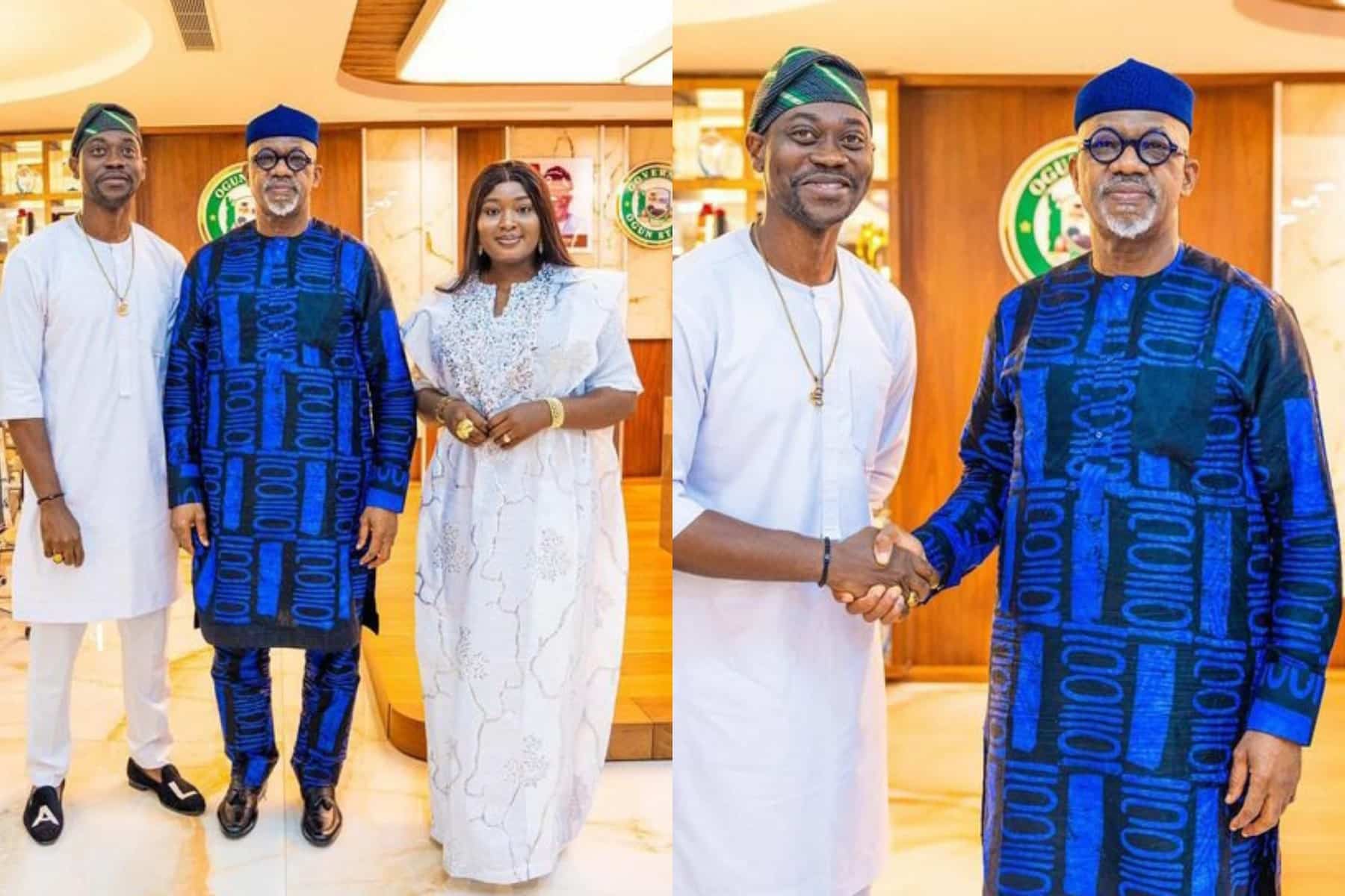 Lateef Adedimeji, wife visit Ogun governor ahead of Lisabi premiere