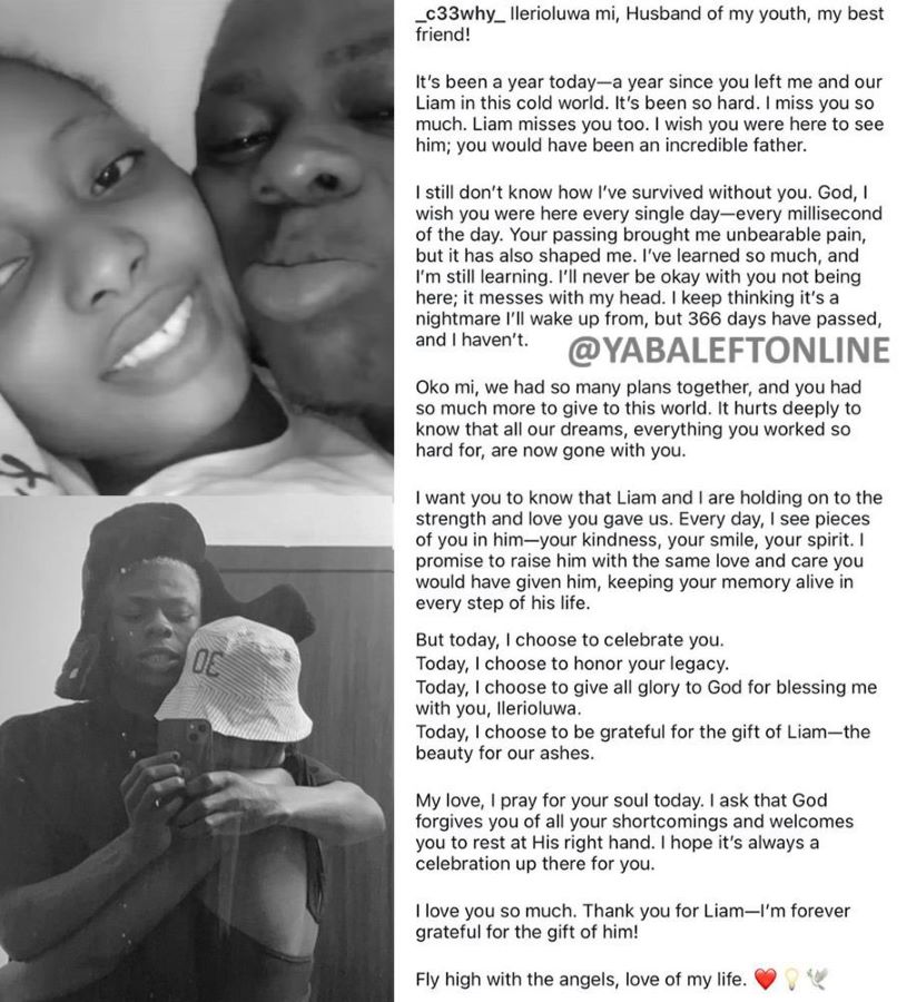 A Year Later: Mohbad's Wife, Omowunmi, Remembers Her Late Husband with Heartfelt Message