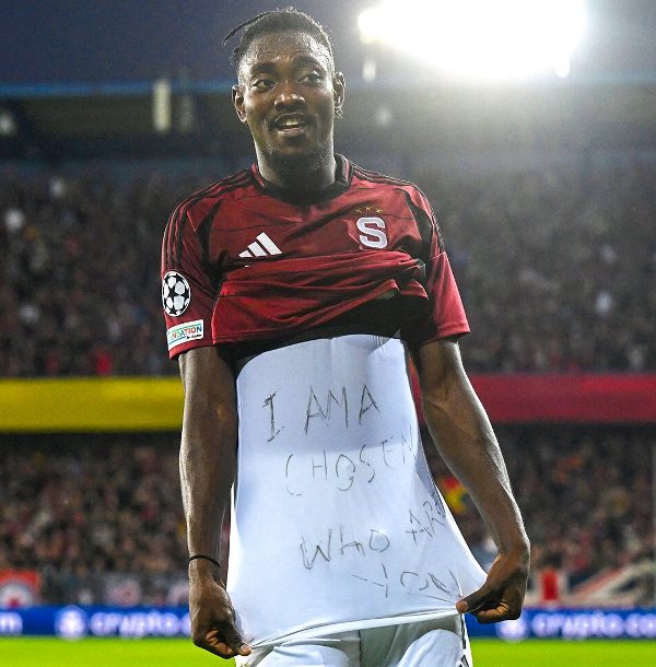 Nigerian footballer Olatunji roars 'I am a Chosen' after stunning Champions League goal