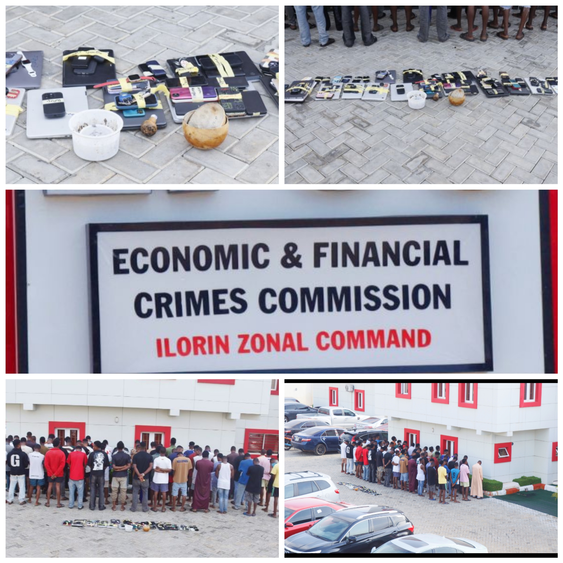 EFCC nabs suspected internet fraudsters at different locations in Offa, Offa Local Government Area of Kwara State.