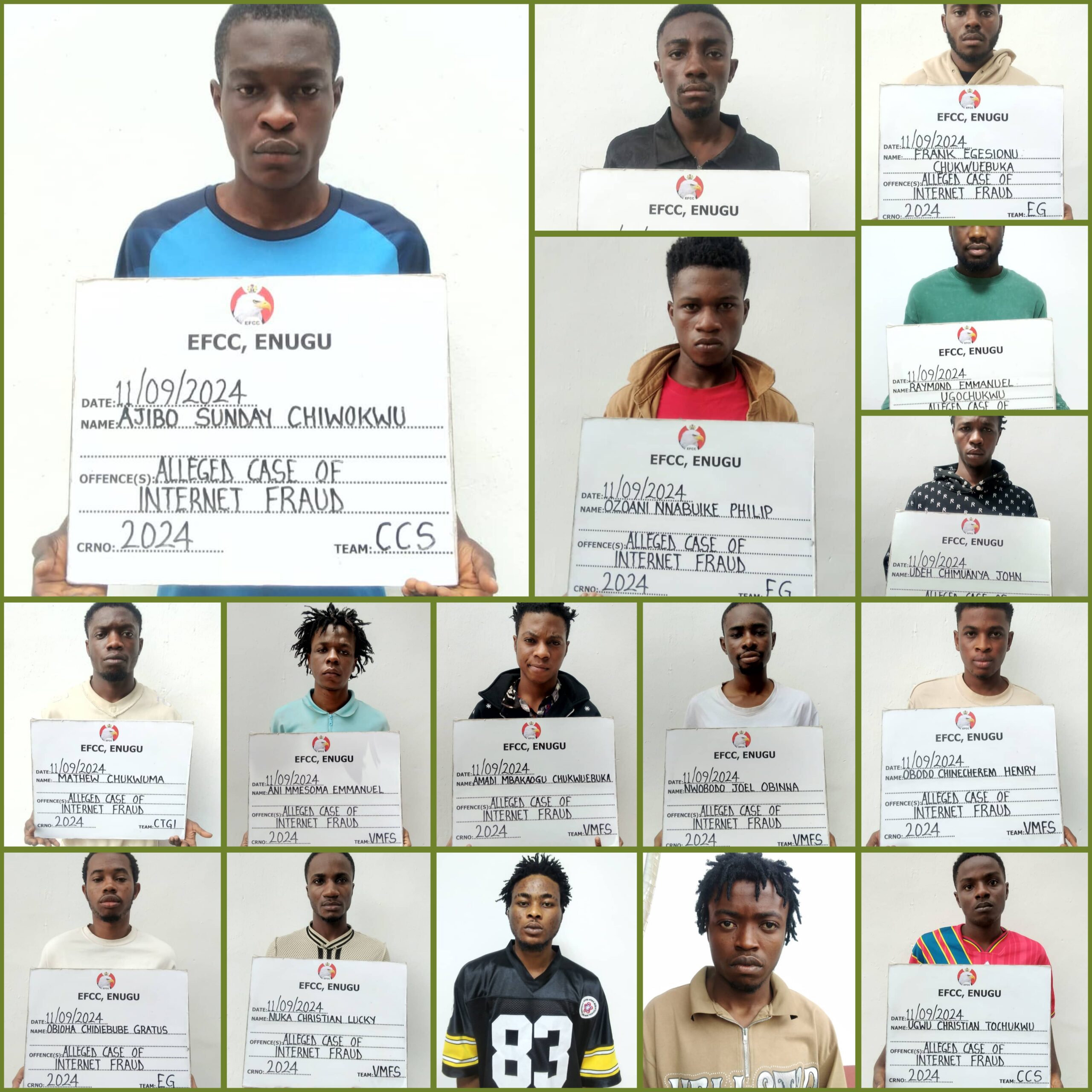 Federal High Court sitting in Abakaliki, Ebonyi State, convicts and sentences 39 internet fraudsters to different jail terms.