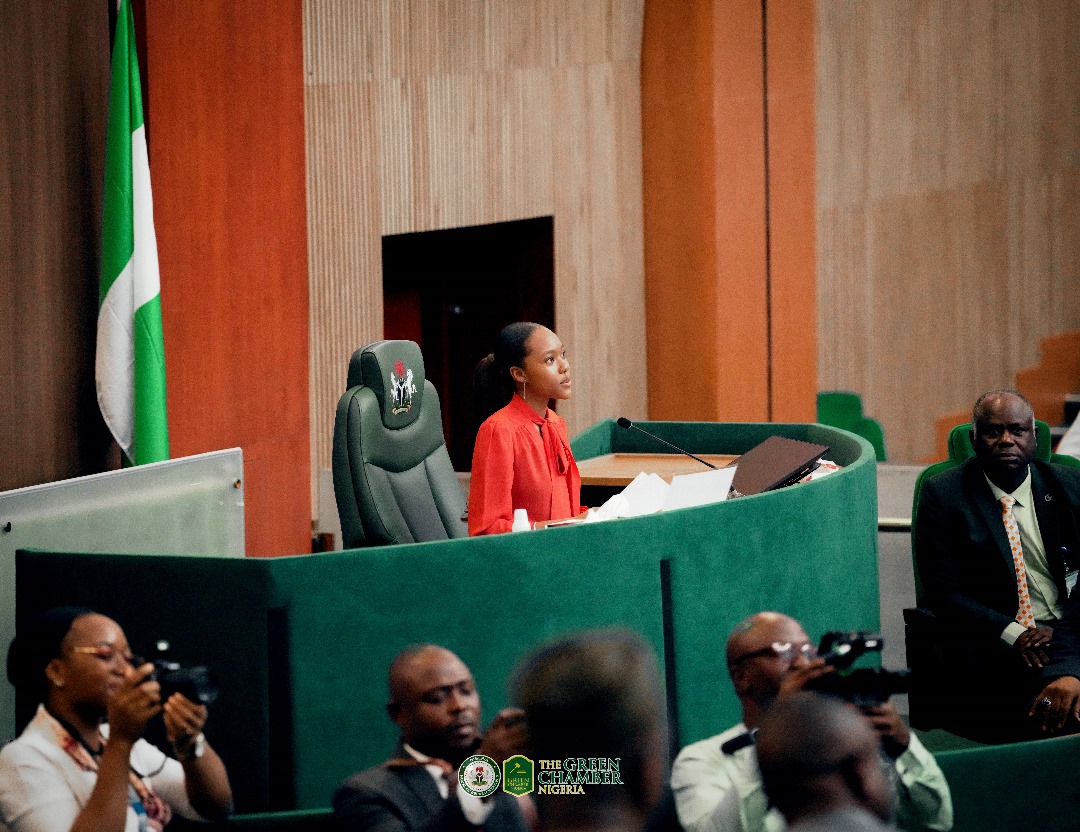 Reps Speaker Abbas Tajudeen, honours the girl-child in plenary by vacating his seat for 16-year-old gender advocate, Miss Isabel Anani.
