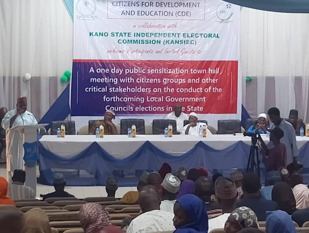 non governmental organization (NGO), the Citizens for Development and Education (CDE), has preached against violence and voters' aparthy as Kano state prepares for local government election on Saturday, october 26, 2024.