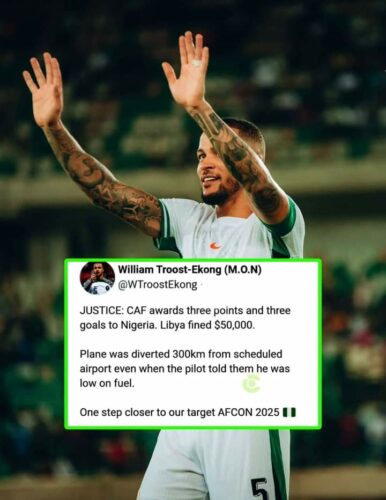 Troost- Ekong Celebrates CAF's Sanctions On Libya - P.M. News