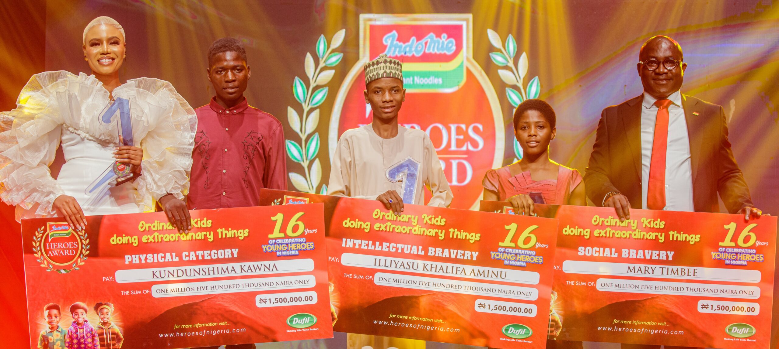 Three young Nigerians win big at Indomie Heroes Awards Season 16