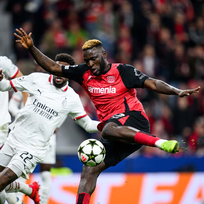 Boniface nets winner to push Leverkusen past Milan in Champions League thriller
