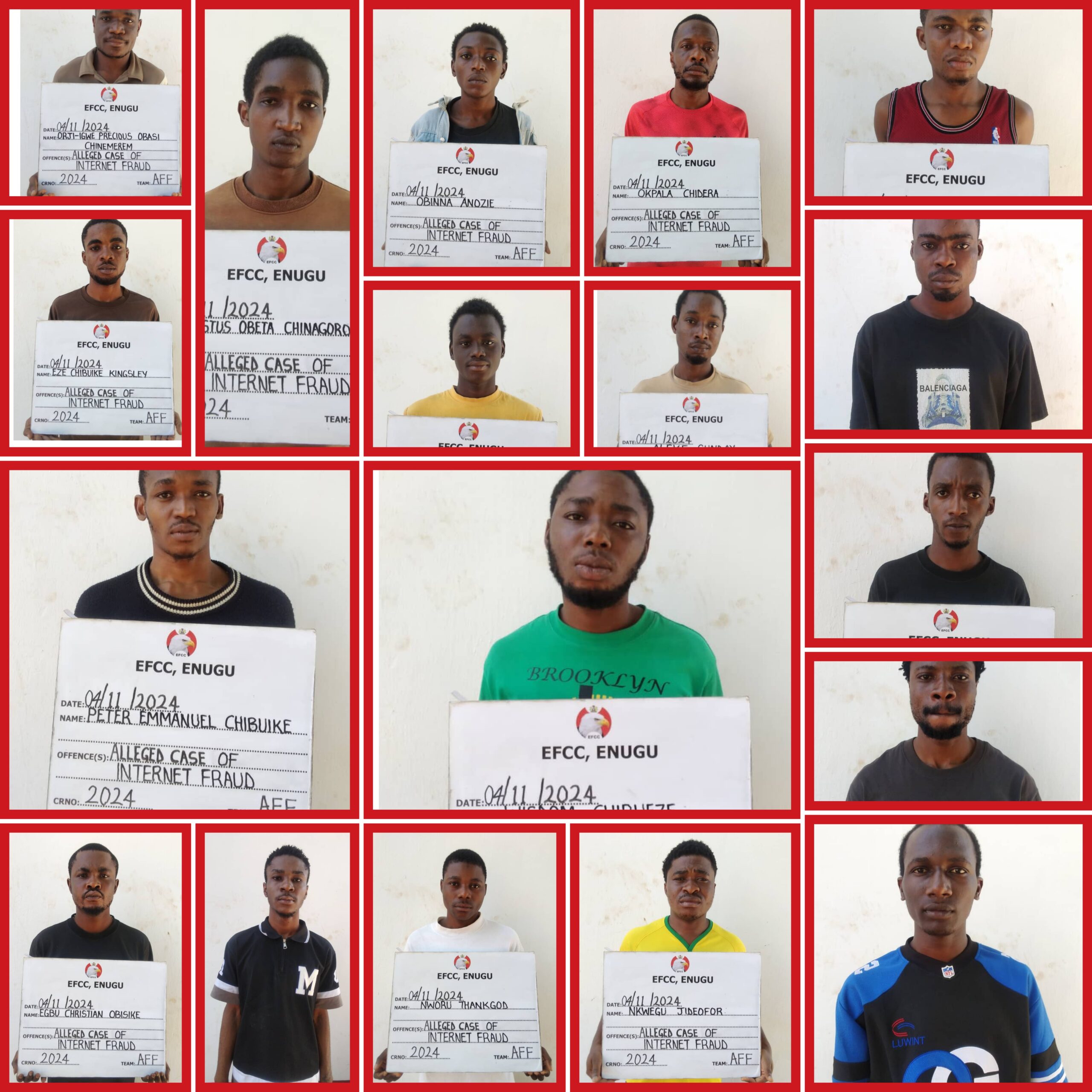 Court in Awka jails 36 internet fraudsters after they pleaded guilty to one-count separate charges levelled against them by the EFCC