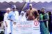 Lagos Assembly Speaker, Mudashiru Obasa presents N5m to Aminat Alege, a student injured in the eye by a policeman’s teargas canister