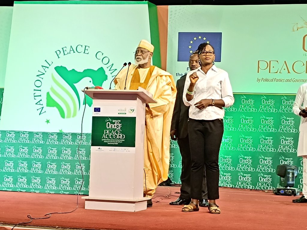 The 18 governorship candidates for Nov. 16 2024 Ondo governorship election sign peace accord to commit to credible and violence free poll