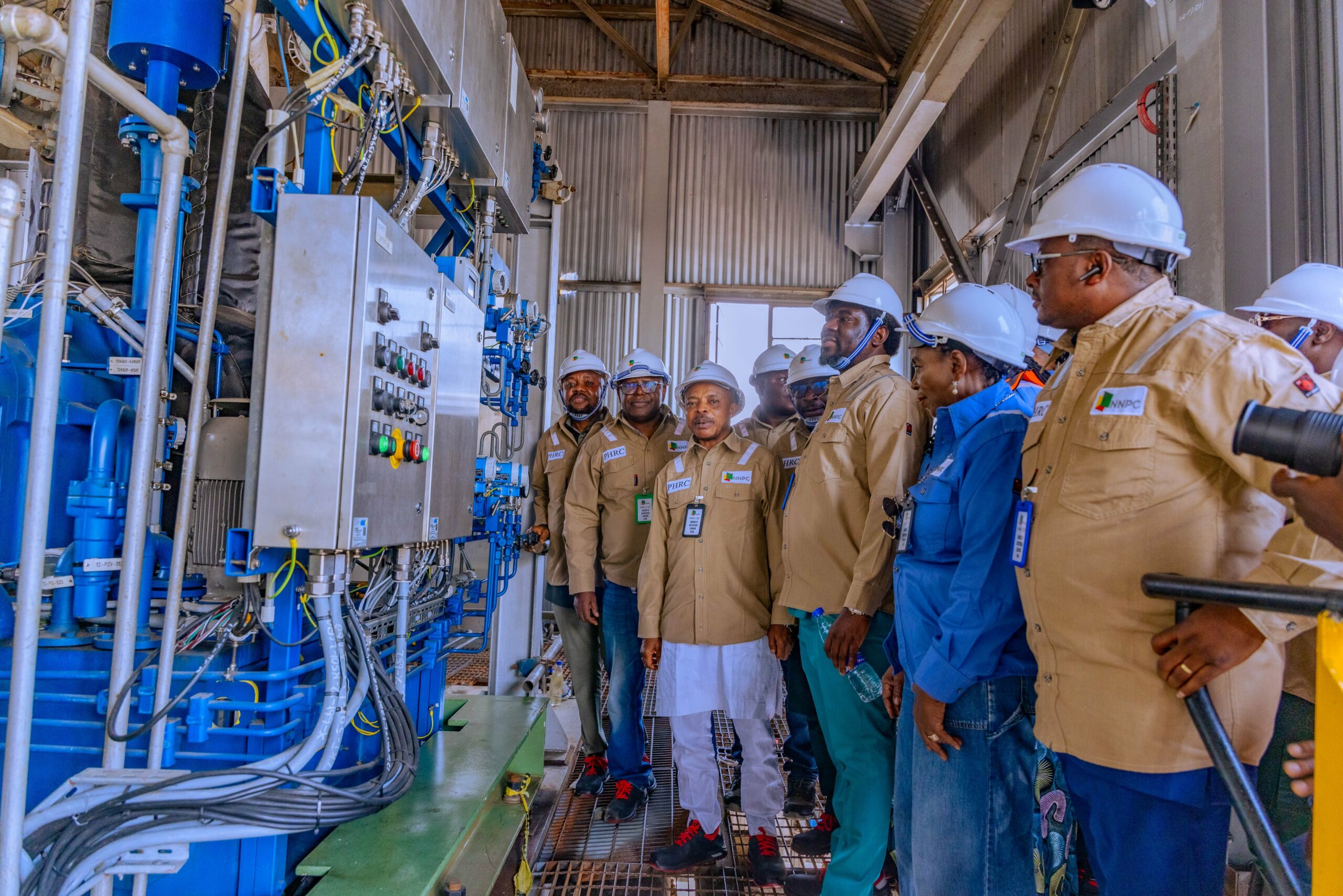 Leaders of labour unions affirm the operational status of the newly revived old Port Harcourt Refinery after a tour of the facility