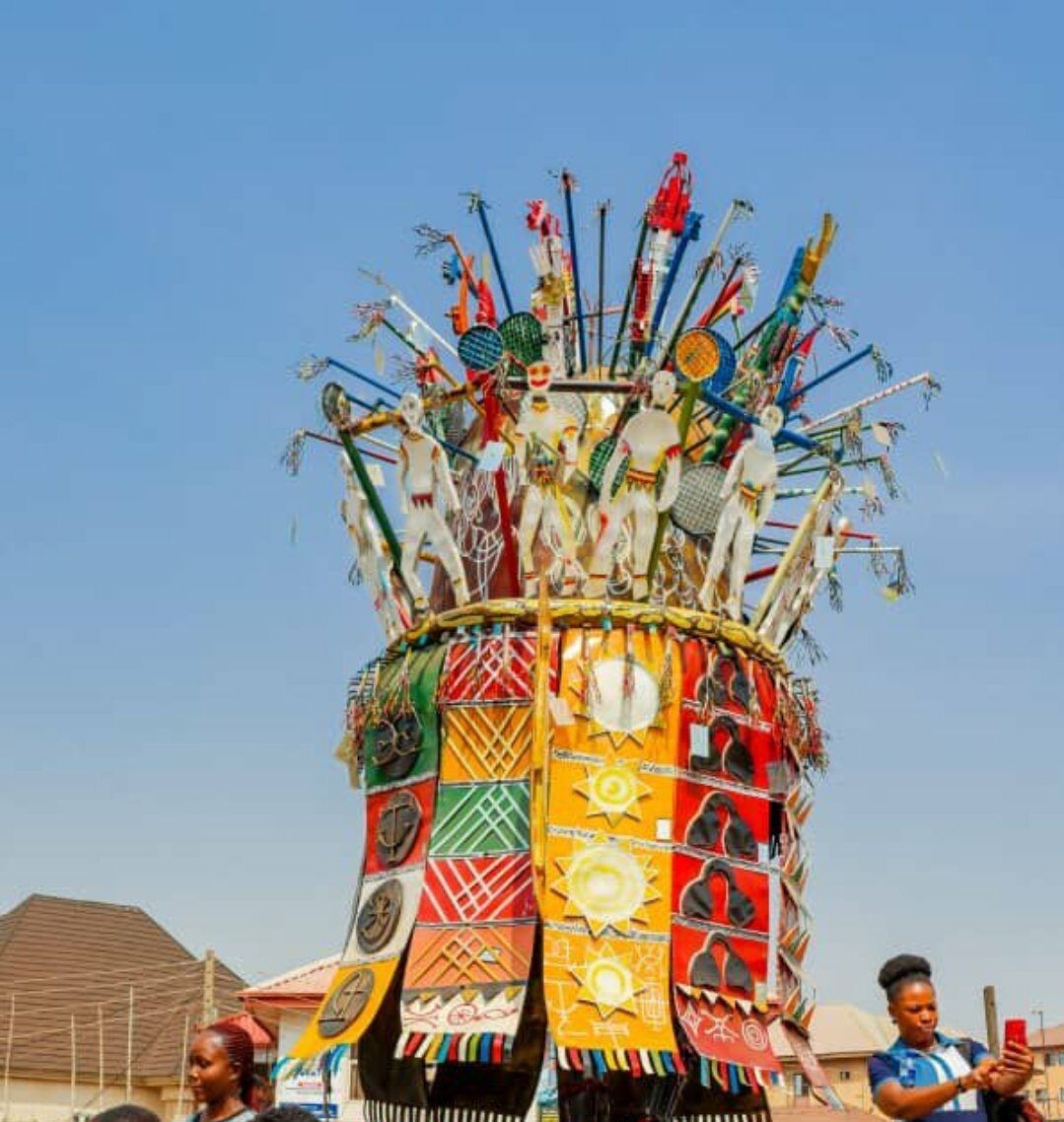 Obi of Onitsha, Igwe Alfred Achebe unveils imposing, life-size metallic sculpture of an Ijele masquerade at Onuasata roundabout in Enugu