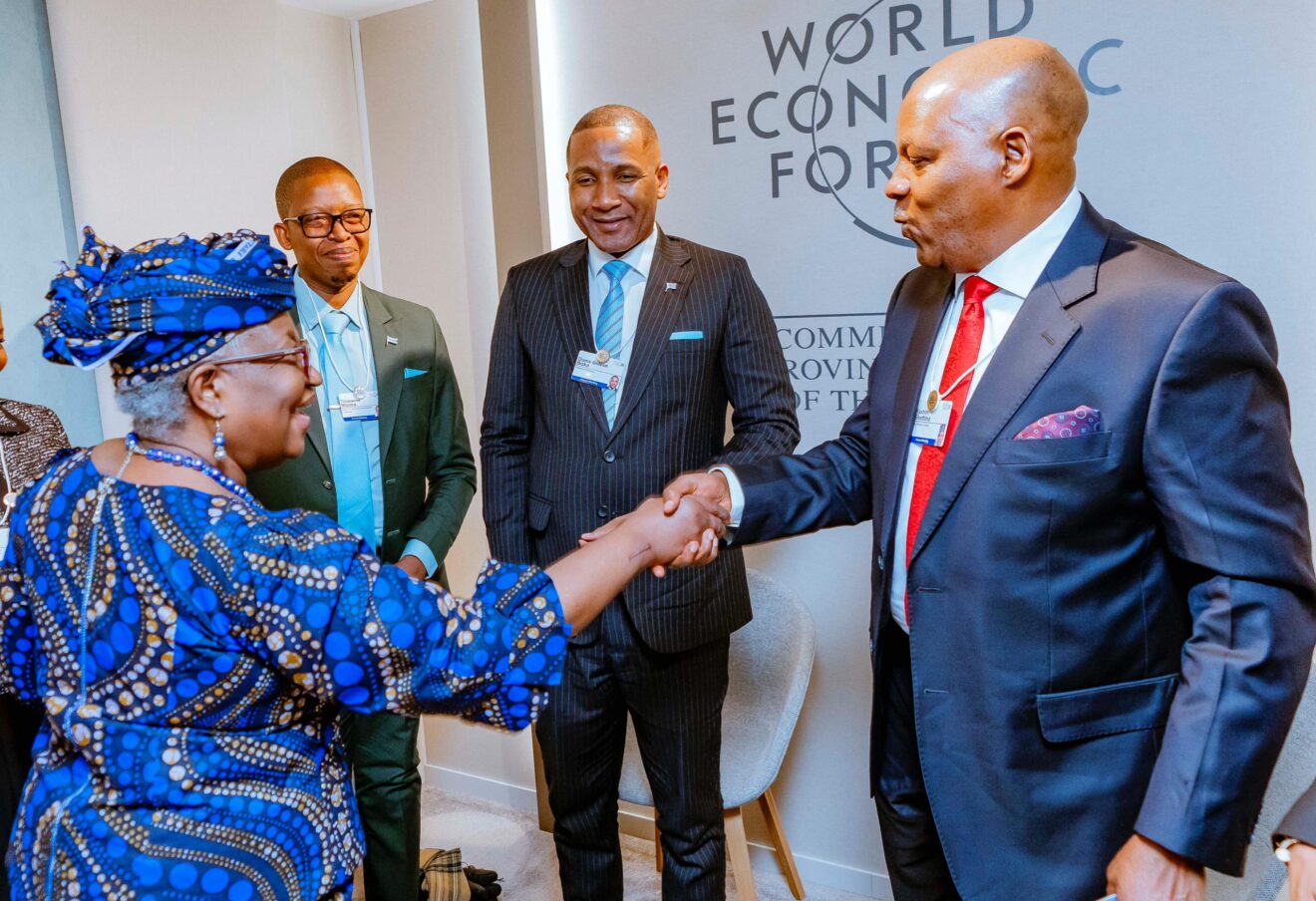 Vice-President Kashim Shettima and the President of Botswana, Duma Boko meet on the sidelines of the 2025 World Economic Forum in Davos