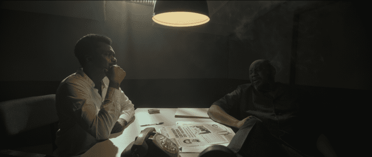 A scene from the film The Man Died'