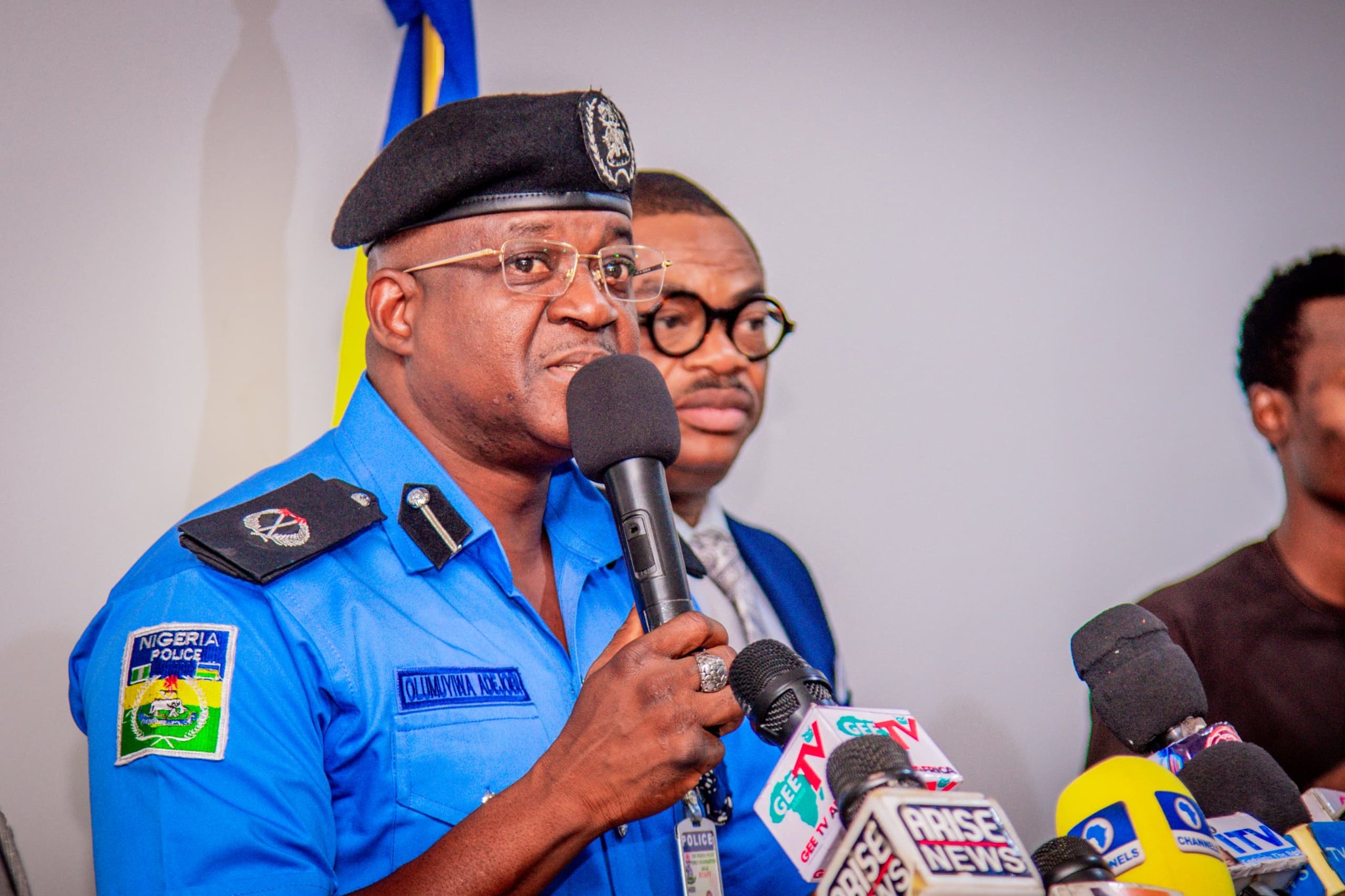 Police parade three suspects involved in alleged N400 million and $597,000 fraud among 82 suspects arrested for cyber crimes cases in January 