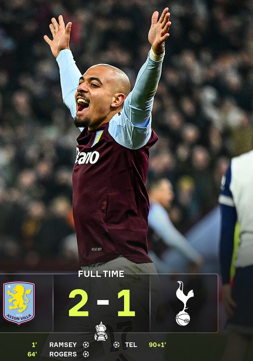 Aston Villa knock Tottenham out of FA CUP