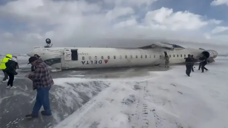 80 cheat death as Delta Flight overturns in snowy Toronto landing P.M