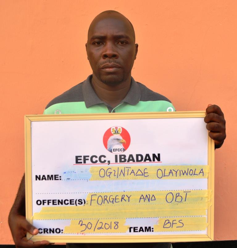 Former staff of JAMB in Ibadan, Oyo State, Olayiwola Oguntade, has been convicted and sentenced to prison for fraud.