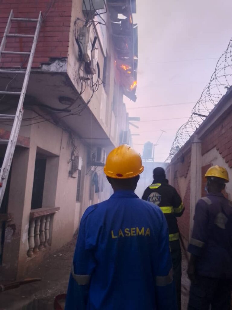 LASEMA says it has contained a raging fire at sections of a storey building housing a hospital, Ago Medical Centre, Okota, Lagos.
