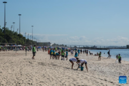 Beach cleanup in Brazil