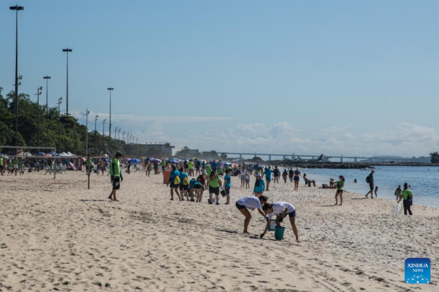 Beach cleanup in Brazil