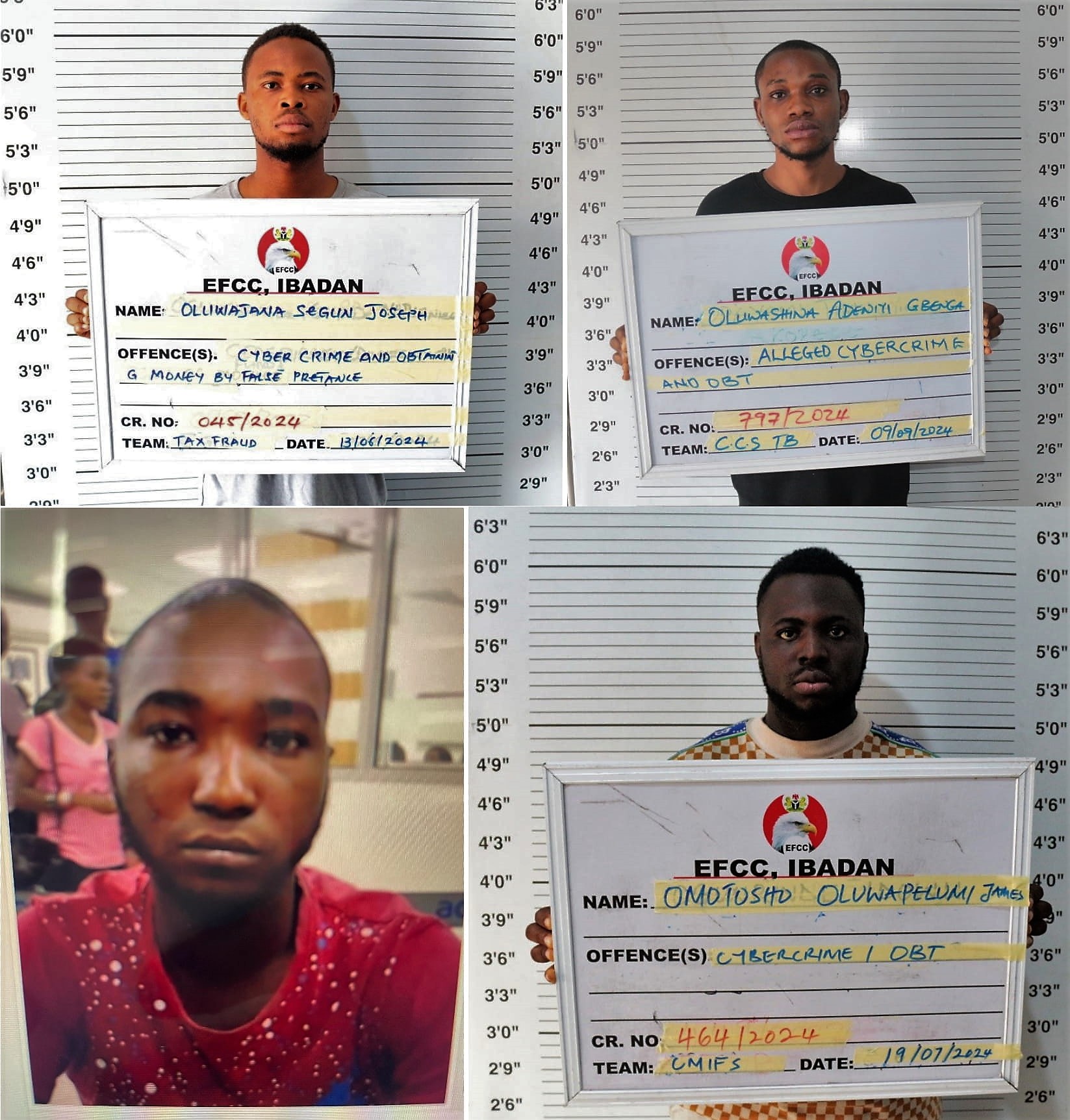 Courts jail 32 internet fraudsters in Ibadan after they pleaded guilty to separate one-count charges of fraud filed against them by EFCC