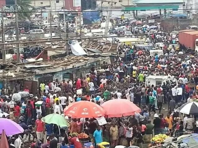 Overcrowded market in Rivers