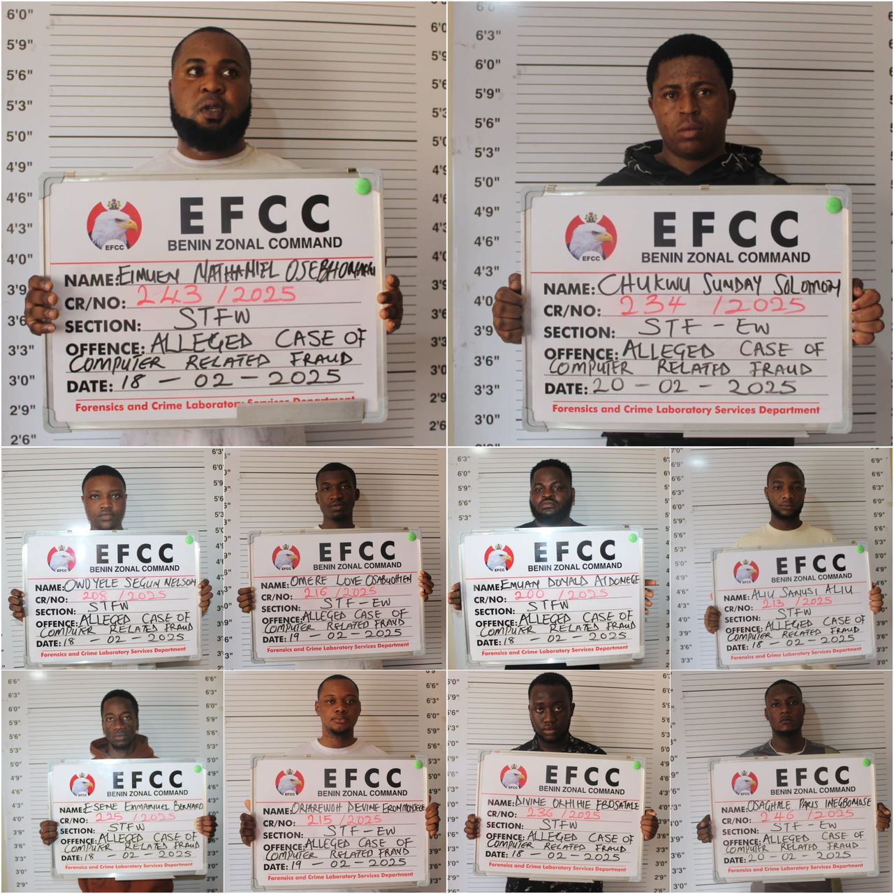 Courts jail 21 suspects internet fraudsters in Benin City after they pleaded guilty to separate one-count charge filed against them by EFCC