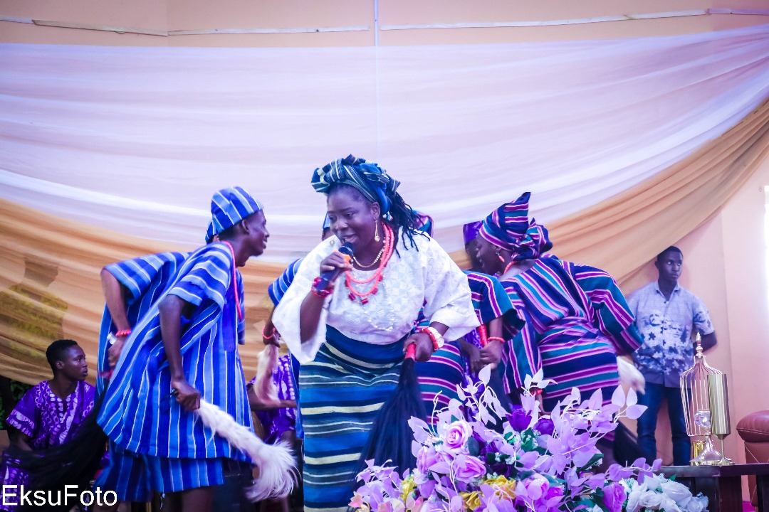 Cultural Troupe, EKSU, performing the farmers' dance