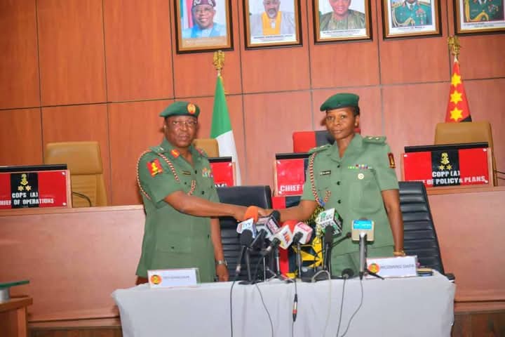 Lieutenant Colonel Onyinyechi Anele takes over as the first female Director of Public Relations of the Nigerian Army