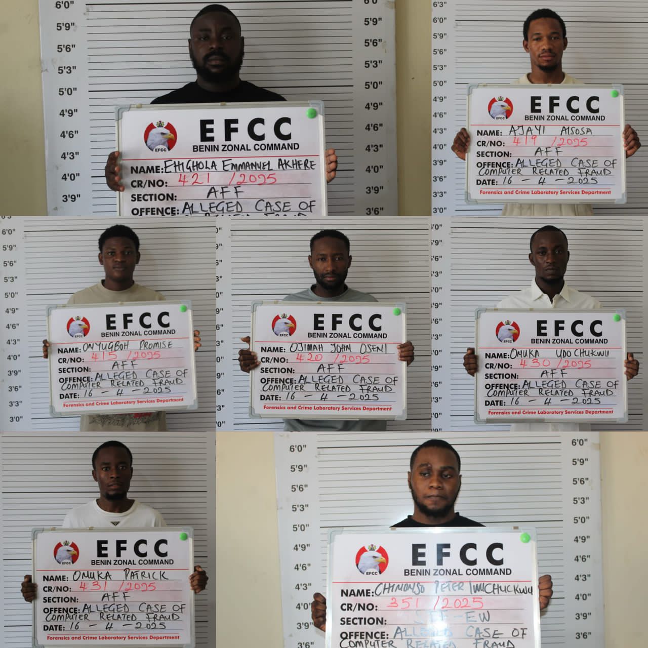 23 internet fraudsters jailed in Benin city after they pleaded guilty to one-count separate charges of fraud filed against them by EFCC.