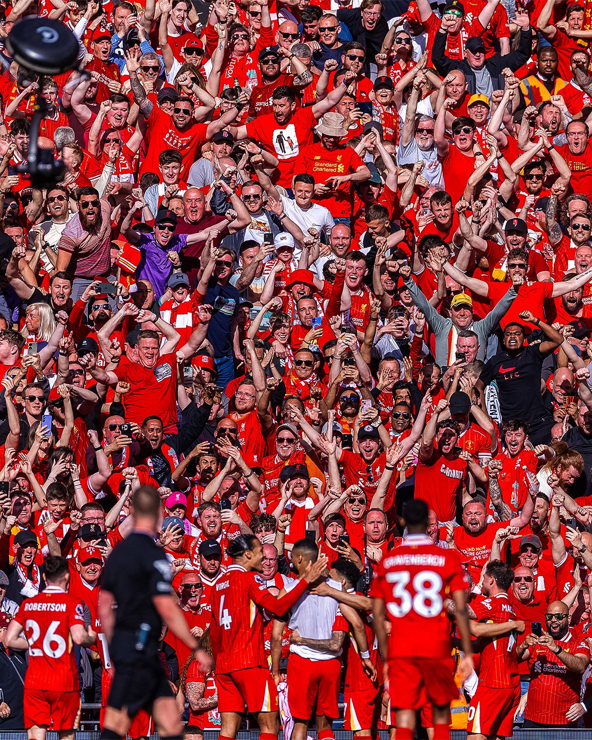 Liverpool clinched the English Premier League title in style as they came from behind to thrash Tottenham 5-1 at Anfield.