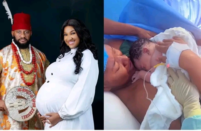 Nollywood actor, Yul Edochie, and his wife, Judy Austin welcome their third child, a baby girl named Universe Ifeyinwa Storm Yul-Edochie.