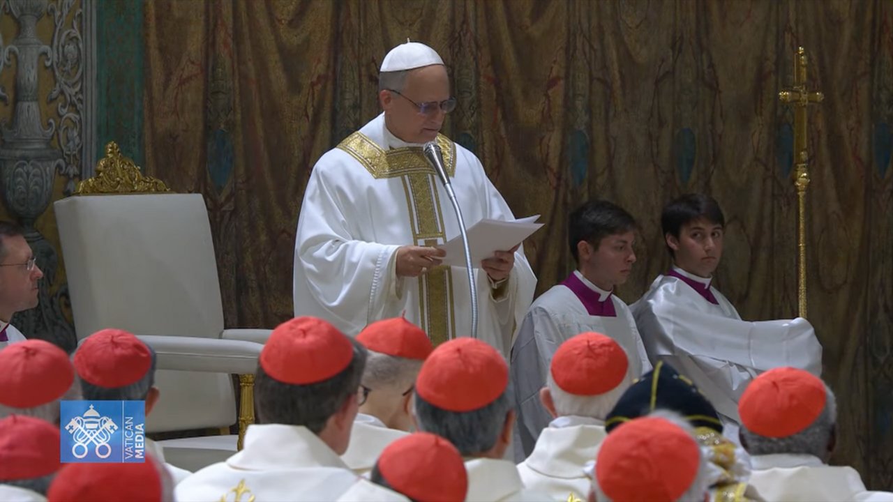 Pope leo xvi celebrates first mass in sistine chapel p m news