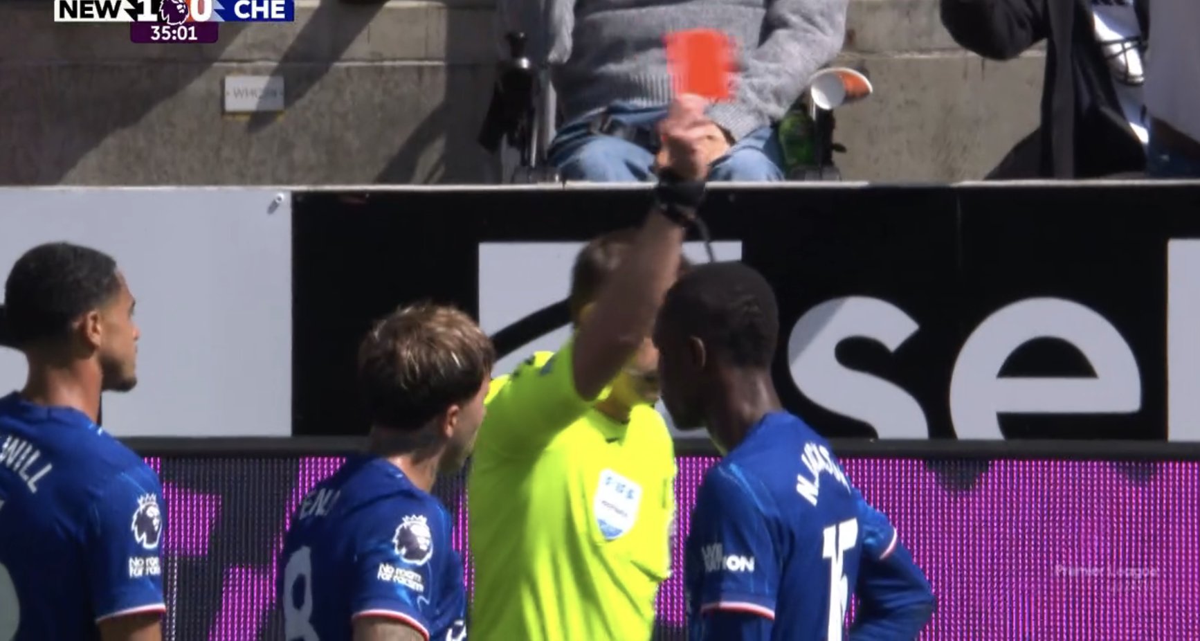 Chelsea fans fume as Nicholas Jackson gets red card; demand signing of Osimhen