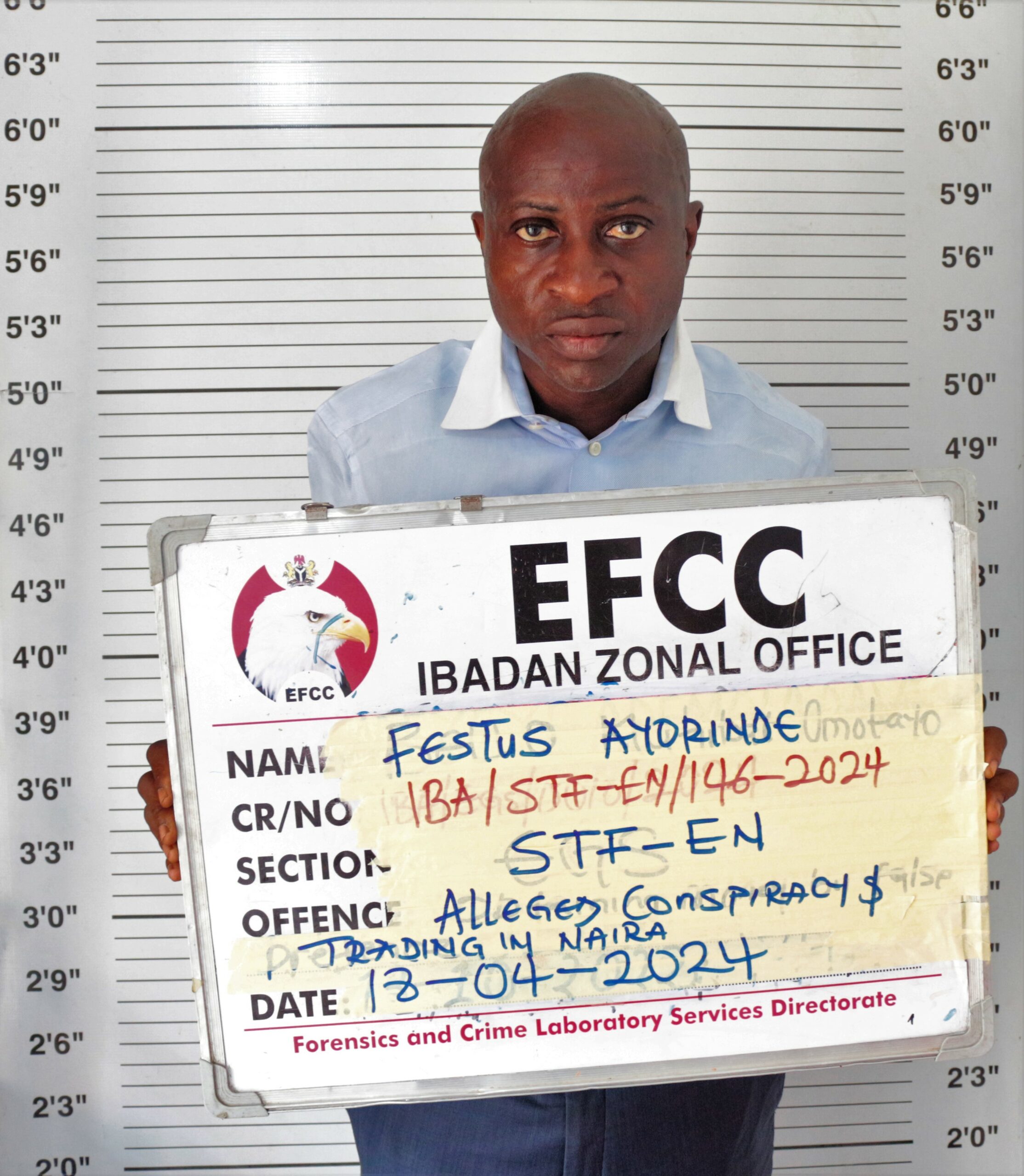 One Ayorinde Festus Morakinyo has been handed six months improvement after he pleaded guilty to trading in naira notes in Ibadan, Oyo State.