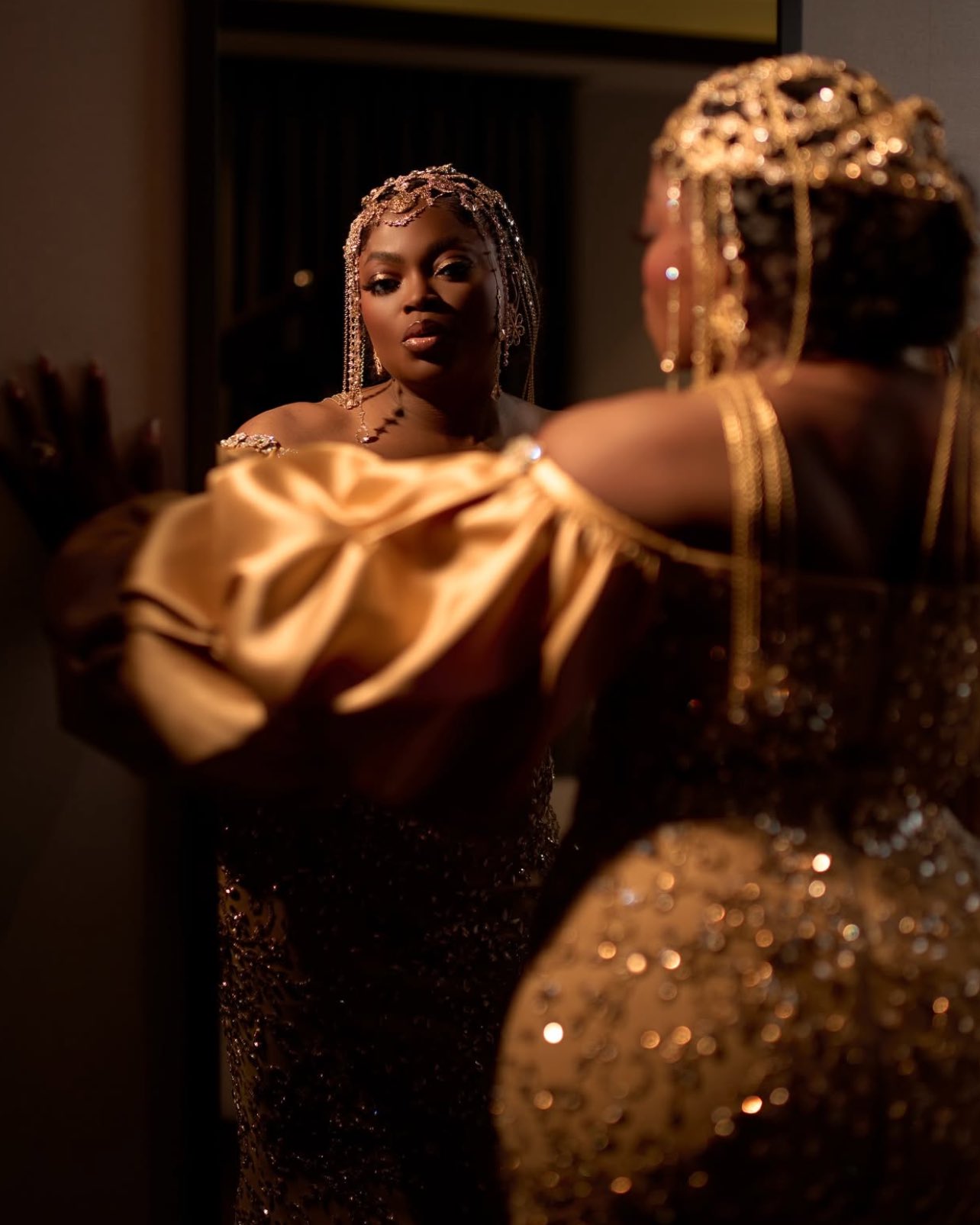 PHOTOS: Funke Akindele shines in gold at Priscilla Ojo’s wedding finale