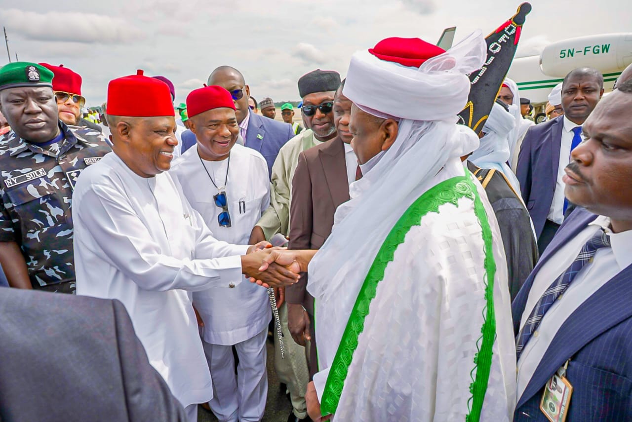Vice President Kashim Shettima, arrives Owerri, Imo State, to inaugurate the first flight of Nigerian pilgrims for the 2025 Hajj operation.