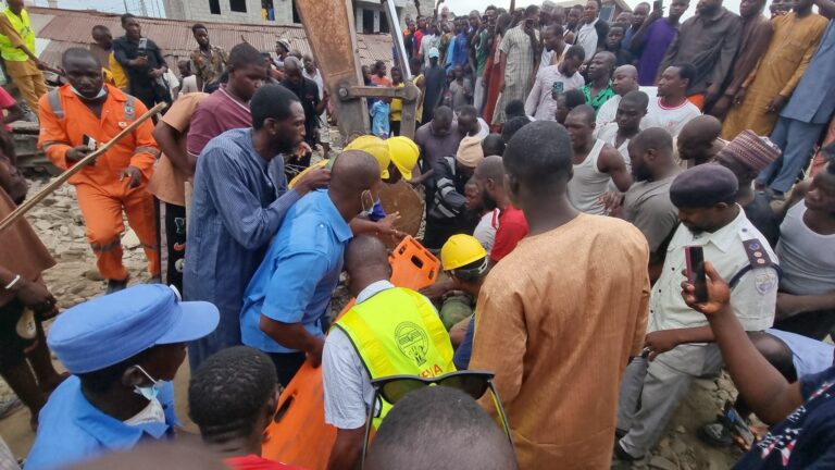 NEMA confirms one person dead, three rescued with injuries from the rubbles of collapsed two-storey building in Mushin area of Lagos State.