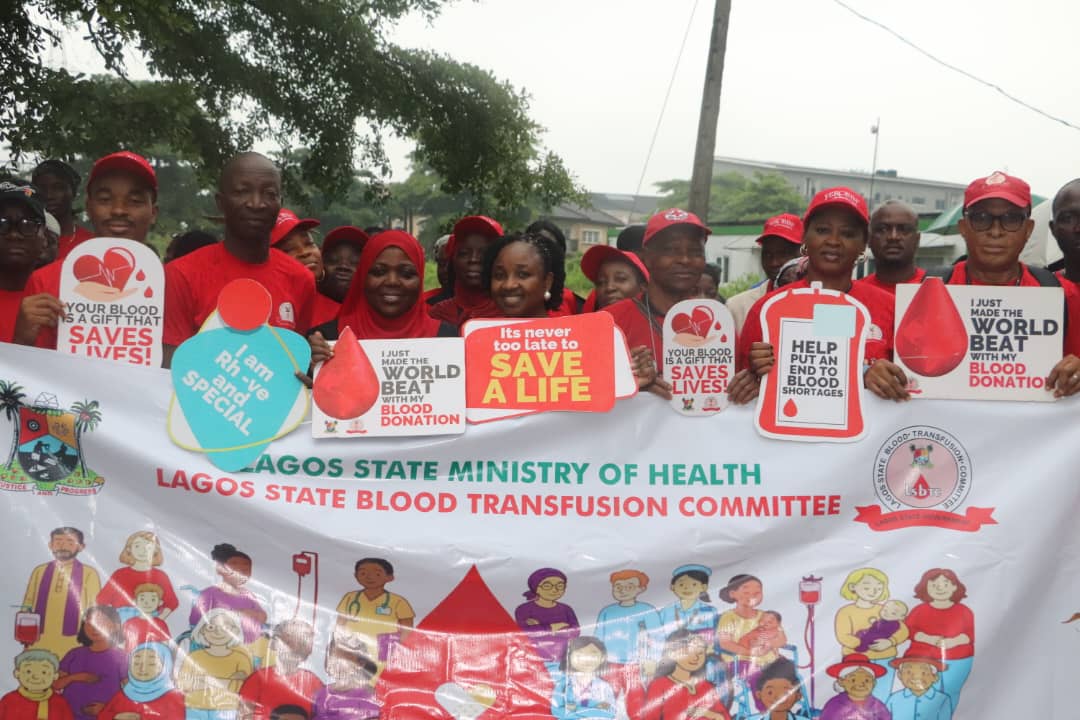 Lagos marks World Blood Donor Day with walk, donation drive