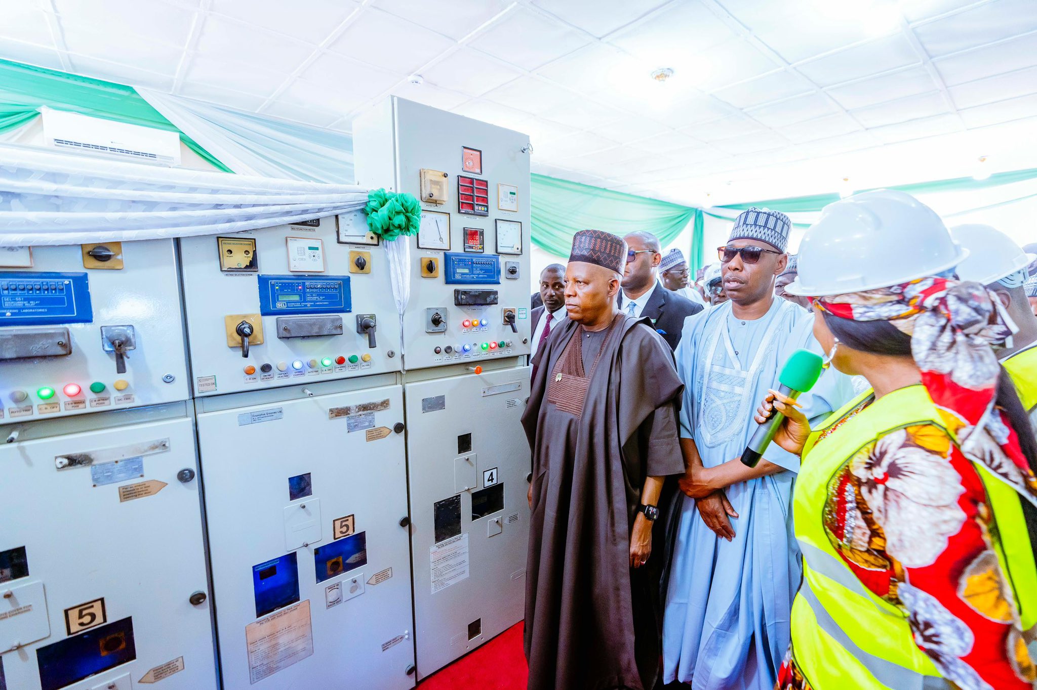 Vice-President Kashim Shettima inaugurates National Integrated Power Project executed by the NDPHC at the Borno State University, Maiduguri.
