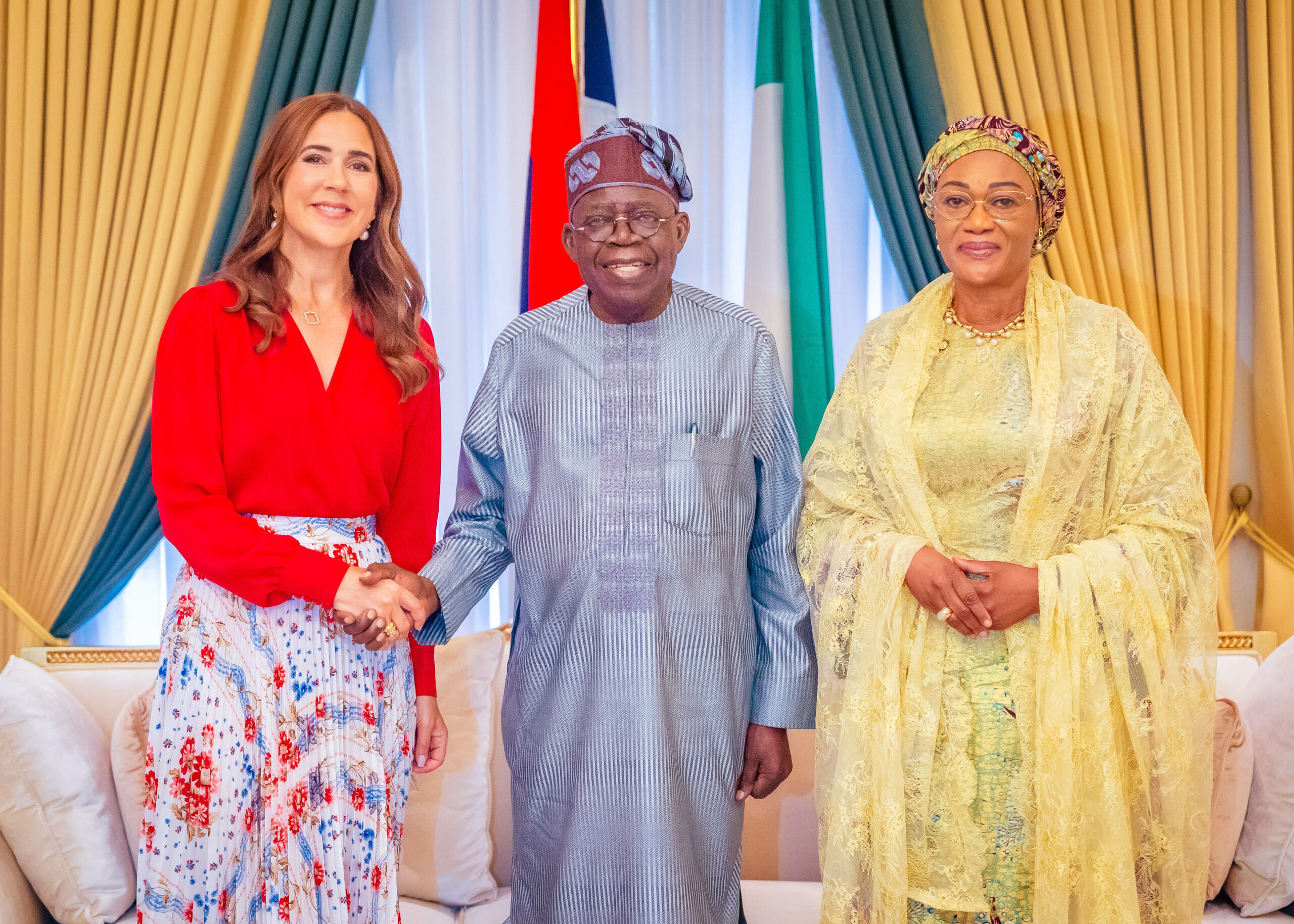 President Bola Tinubu receives Queen Mary Elizabeth of Denmark, who is visiting Nigeria as Patron of the UNFPA at the State House, Abuja,