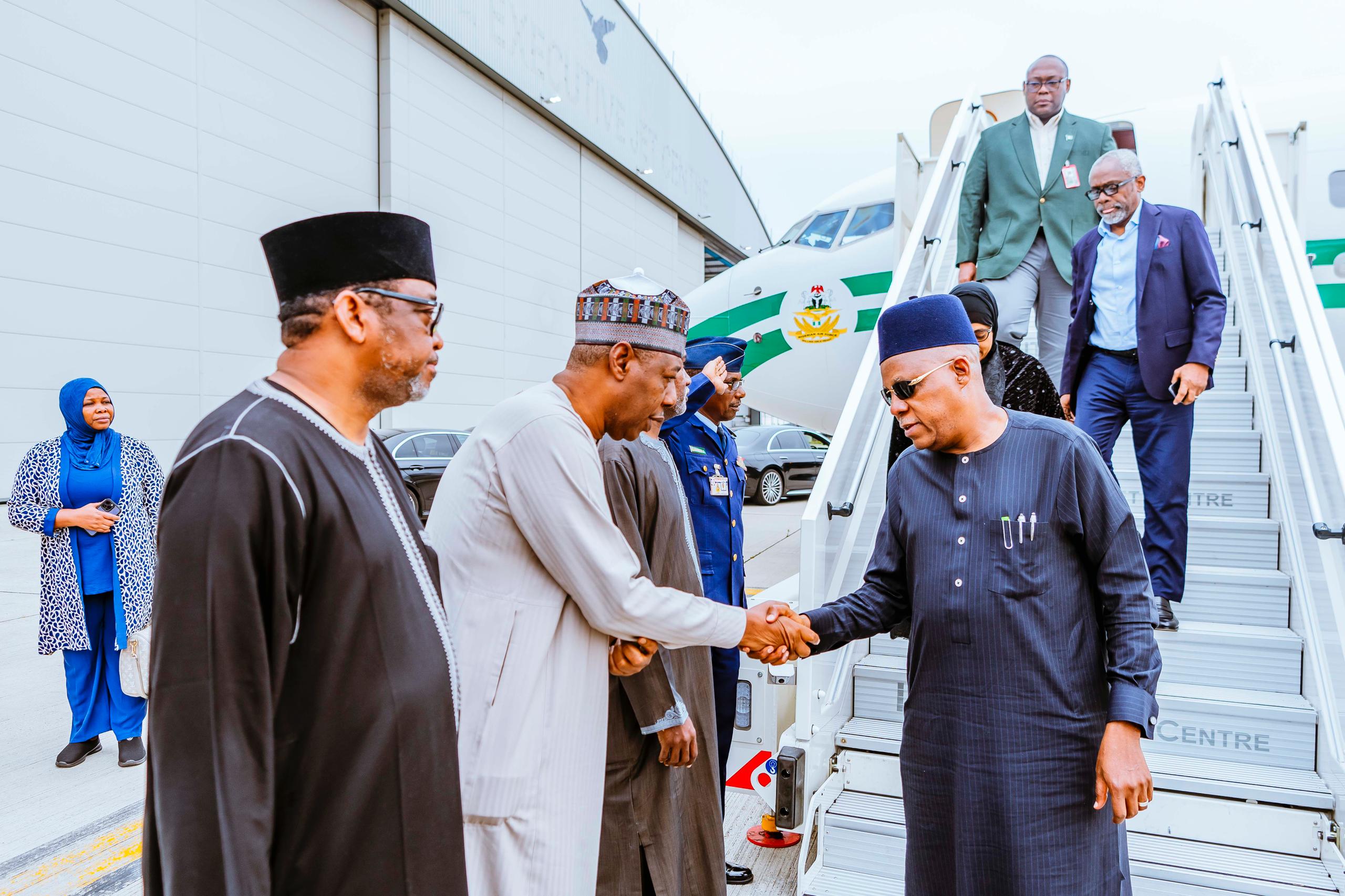 VP Kashim Shettima led delegation arrives in London to bring back the remains of Muhammadu Buhari who died in London on Sunday.