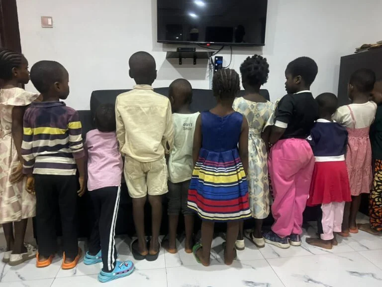 Police rescue 11 children from a suspect allegedly involved in interstate child trafficking at Uruagu, in Nnewi North LGA of Anambra state.