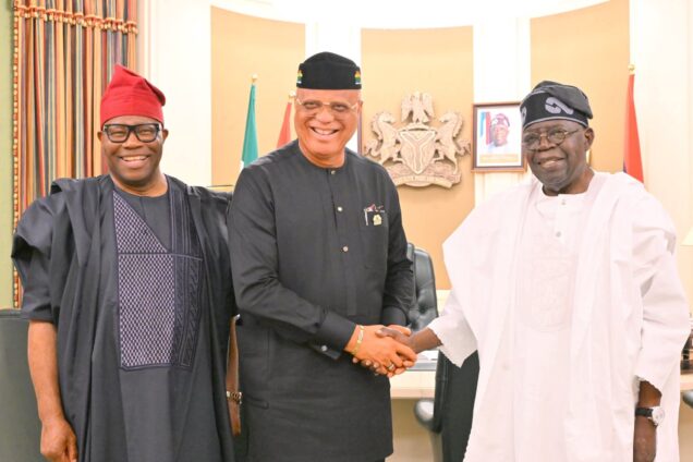 Gov. Umo Eno meets Tinubu, Akpabio at Aso Rock to seal alignment ahead of 2027