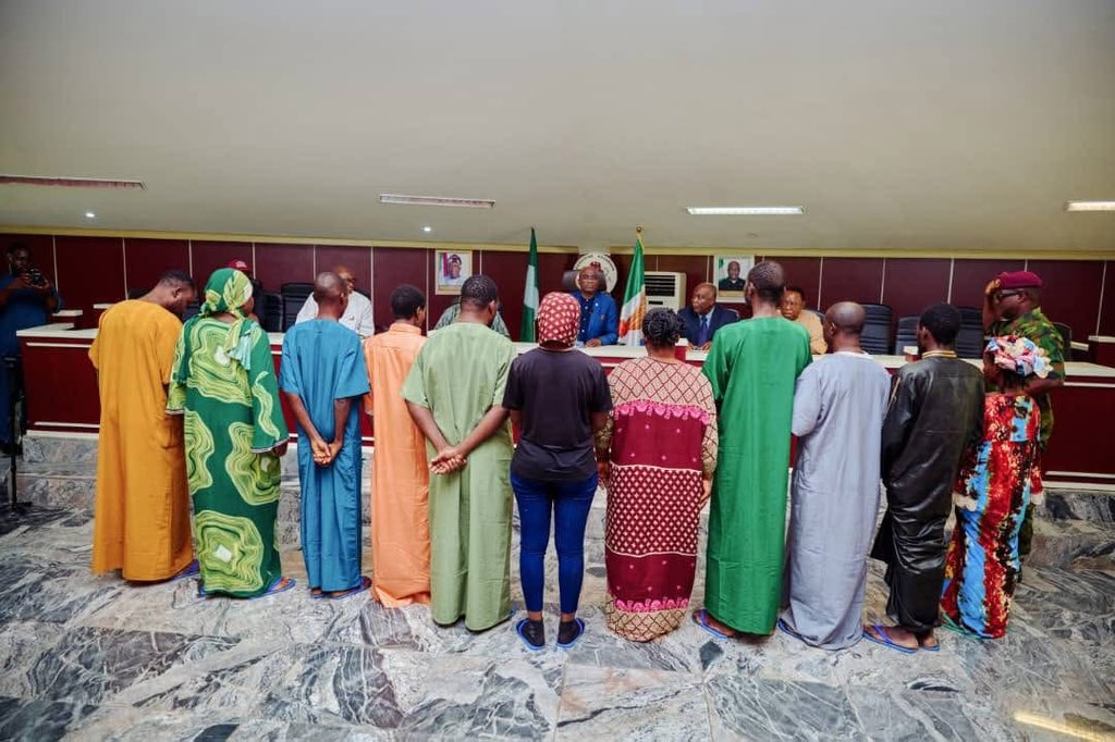 Benue governor, Hyacinth Iormem Alia, hails security agencies for rescuing 11 victims were kidnapped by bandits in the state