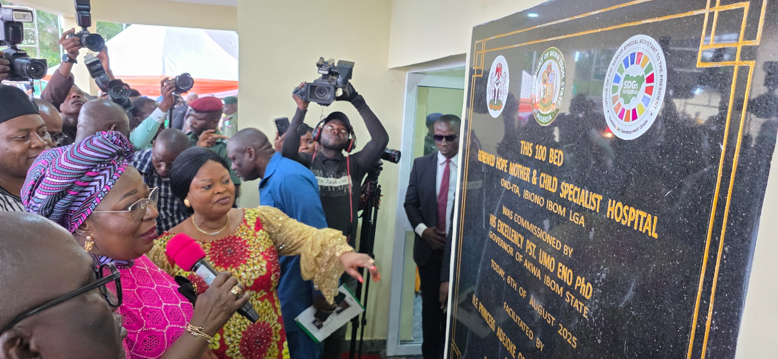 FG commissions 100-Bed Renewed Hope Mother and Child Specialist Hospital in Oko-Ita, Ibiono Ibom Local Government Area of Akwa Ibom State.