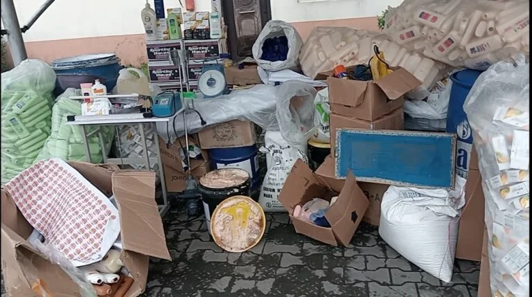 NAFDAC says its operatives discovered an illegal cosmetics manufacturing base at a Mammy Market located inside a military barrack in Lagos.