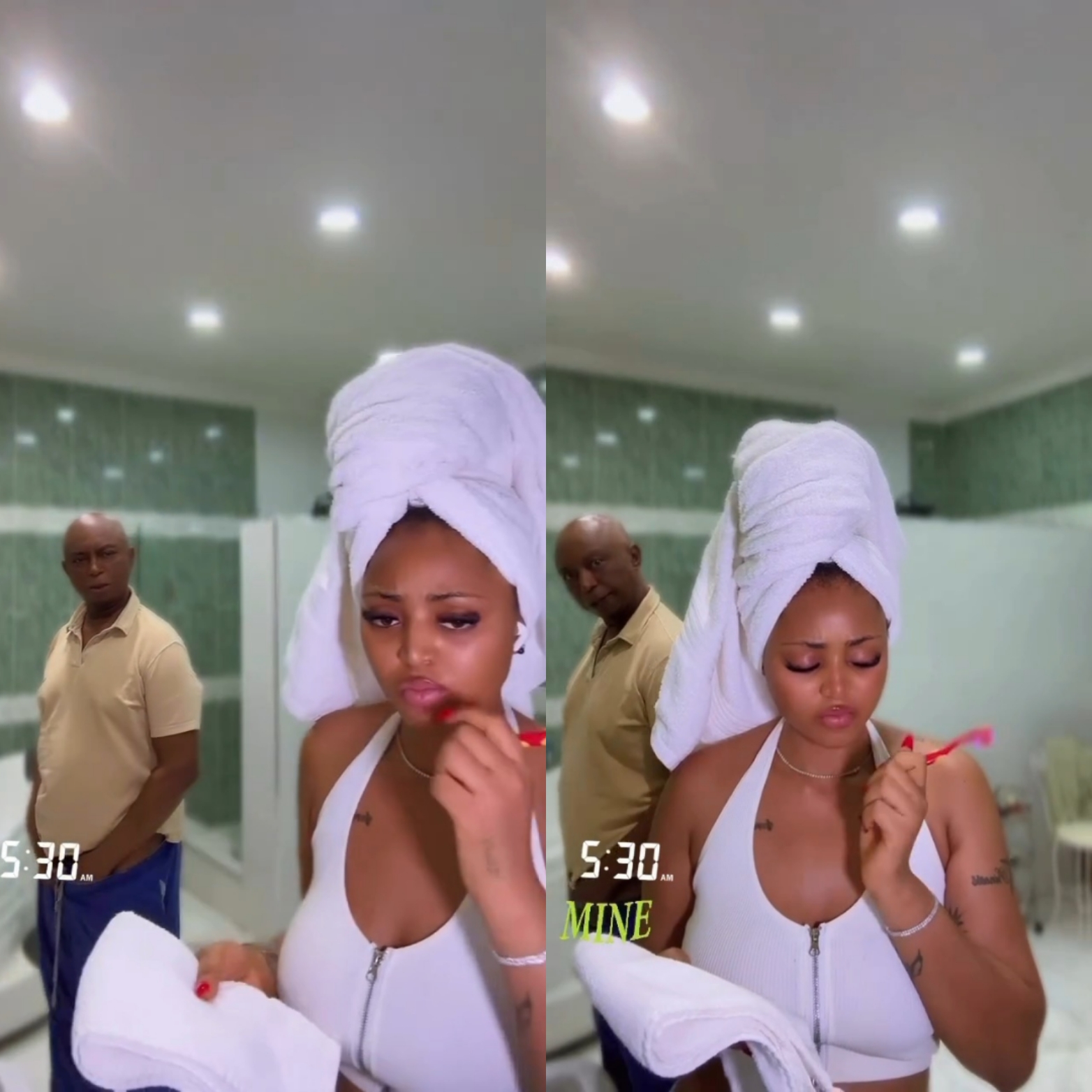 Regina Daniels under fire over bathroom video of husband