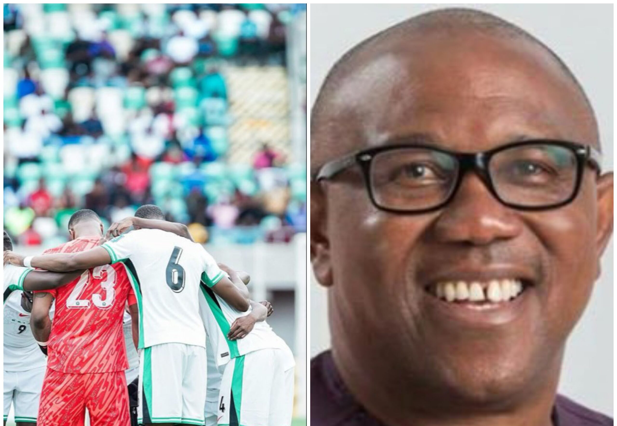 Peter Obi consoles the players of Super Eagles over the loss. He also urged them not to allow the loss to weigh them down