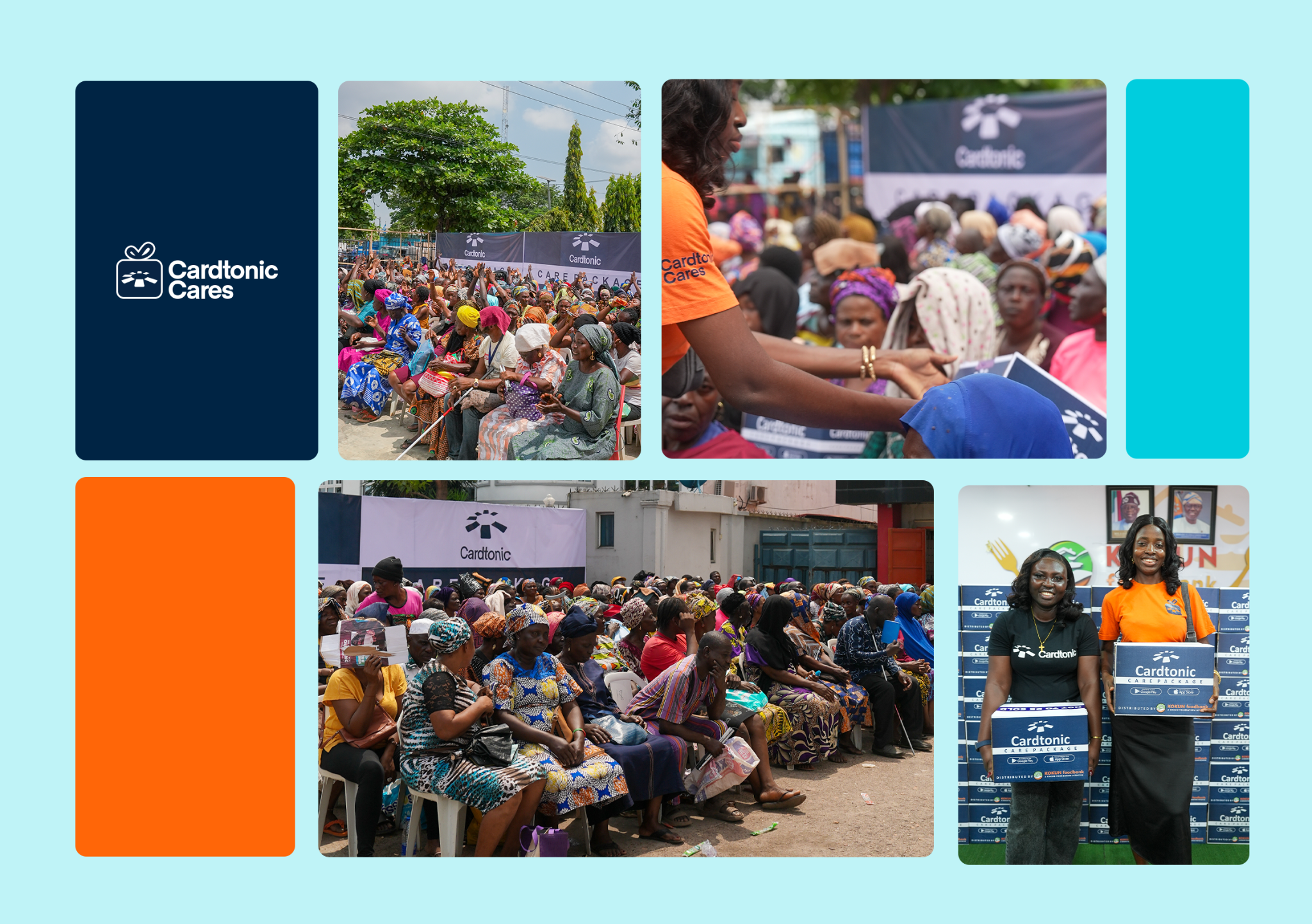 On World Food Day 2025, Cardtonic Cares partnered with the Kokun Foundation to distribute 100 food boxes to widows and widowers in Lagos.